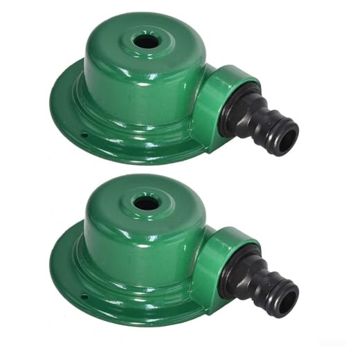 Aspersores de césped de metal resistente, paquete de 2 con sistema de riego de cobertura completa
