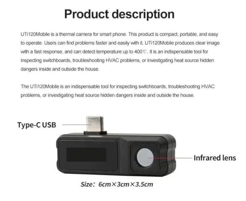Cámara térmica cámara termográfica UTi120MS para teléfono inteligente infrarrojo de mano miniatura 6