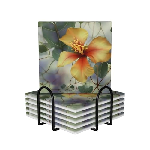 Dessous de verre eucalyptus en céramique absorbante et liège antidérapant - 2