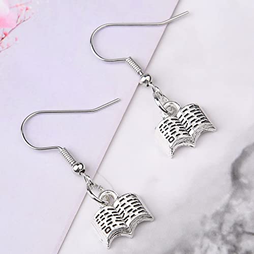 XNHIU Story Book Earrings Book Earrings On Sterling Silver Hooks Library Earrings Accessories for Book Lover Reader Teacher - Image 3
