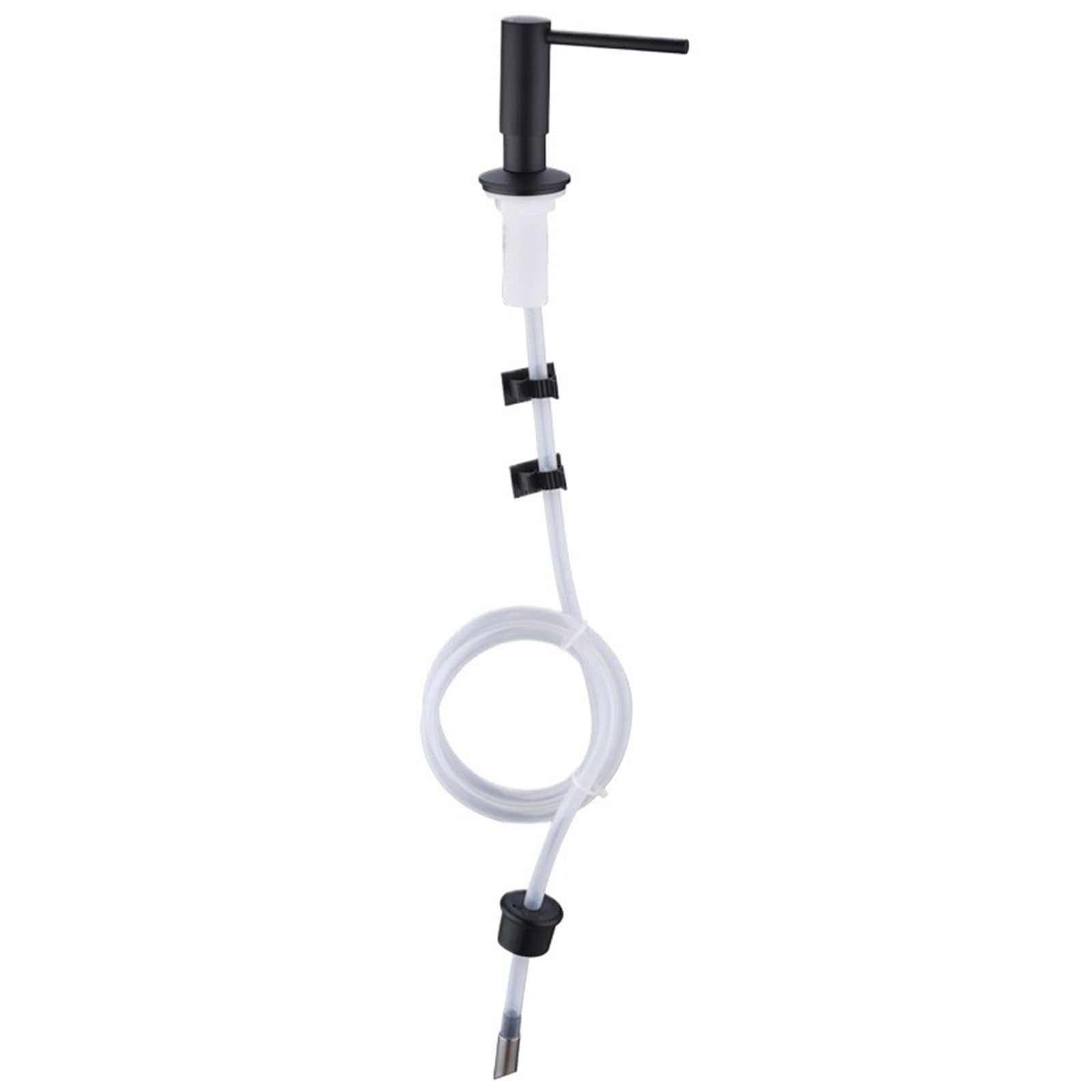 Dispenser per sapone da cucina Pompa for erogatore di sapone liquido in nichel spazzolato Tubo in silicone for lavastoviglie prolunga in gomma montato sotto il ponte Maschio più lungo per lavello