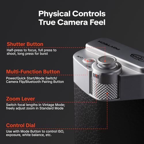 Image of PGYTECH RetroVa All-in-one Grip Kit for iPhone 16 Pro, 2.35X Telephoto Lens | 282mm Equivalent Optical, Vintage Grip with External Recording, Bluetooth Remote,Retro Case for Wildlife /Sports /Concert