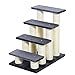 Pawhut Escalera para Mascotas 60x42x61 cm Escalera para Gatos Perros Mayores Enfermos Pequeños Cubierta Suave de Peluche Rascador de Sisal Estable 4 Pasos Gris