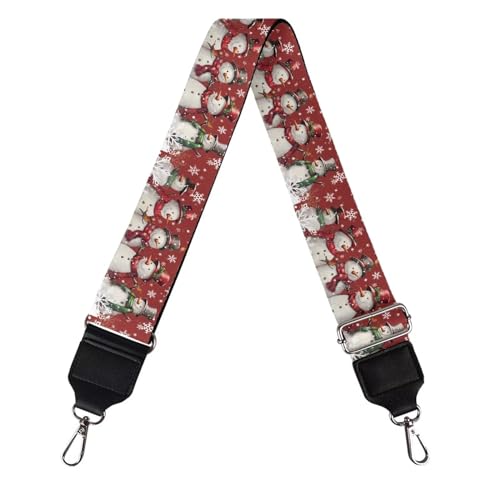 Image of Talayituse Snowman Snowflake Print Purse Strap for Women Christmas Decoration Wide Shoulder Strap Adjustable Replacement Belt for Crossbody Canvas Handbag Luggage Guitar, 1 Pack
