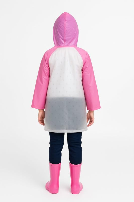 Image of Kids Waterproof Long Raincoat for Boys & Girls | Lightweight Hooded Rainwear with Pockets | Full-Length Rain Coat for School, Travel & Outdoor Use