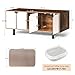 SEOCCTV Double Room Cat Litter Box Enclosure, Large Hidden Litter Box TV Cabinet with Cat Litter Leakage Mat Modern Wooden Cat Litter Box Furniture with Vent and Plastic Feet for Indoor All Cats
