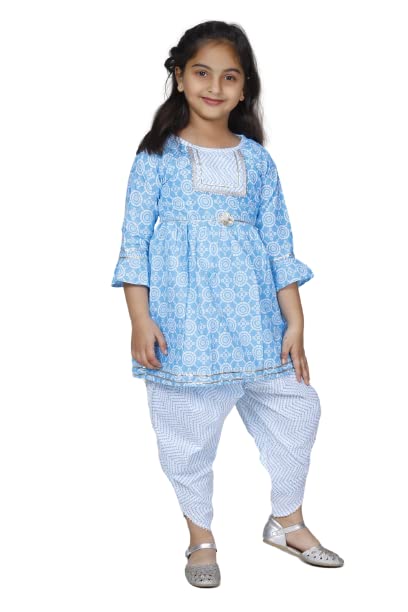 Image of ANNA's Arron Pants For Baby Girls Kids Summer Wear Dresses|Ethnic Dress For Kids| Kurti Pant For Kids