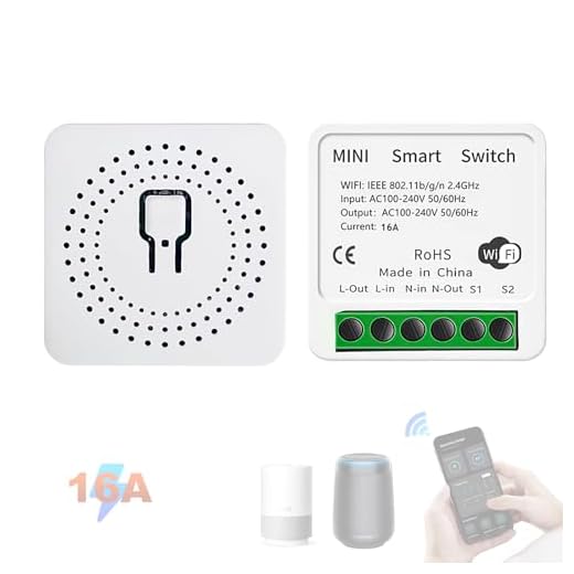 1 Mini Interruptor Inteligente Wifi 16A，Control Remoto para Automatización Doméstica, Módulo interruptor Compatible con Google Home, Alexa, Tuya, SmartLif