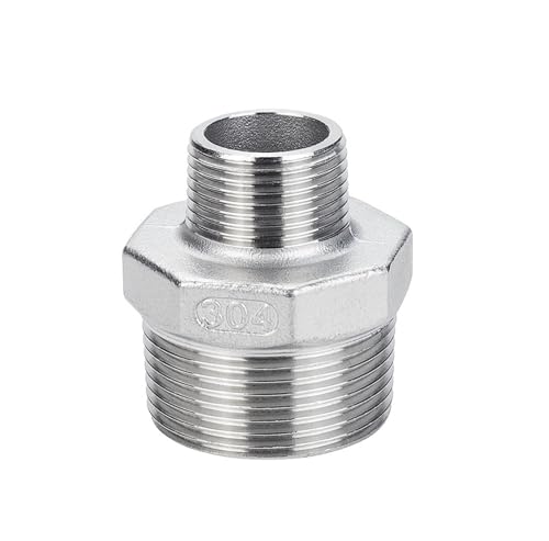 Raccord inox 304 male male G1 a G1/2 reducteur droit pour plomberie
