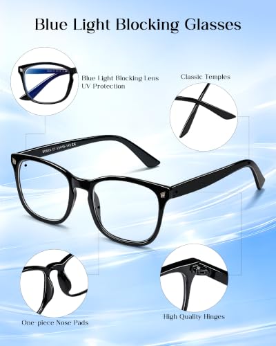 Image of 4 Pack Blue Light Glasses for Women Men, UV Protection Blue Light Blocking Computer Glasses - Lightweight