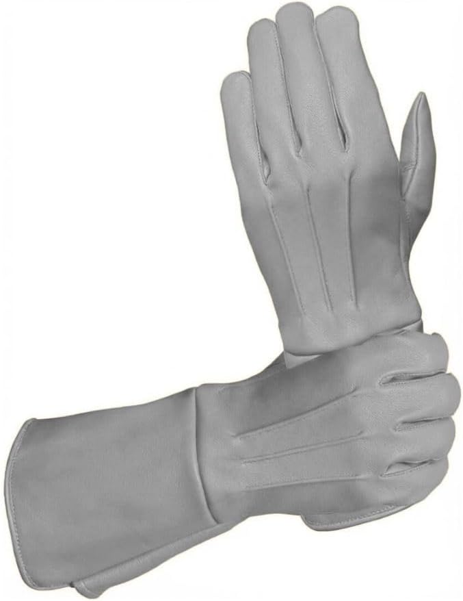 Men's Long Leather Gloves Medieval Renaissance Cosplay Swordsman Steampunk Unlined Leather Gauntlets