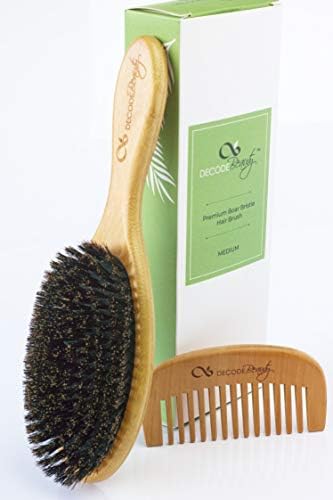 100% Pure Boar Bristle Hair Brush - For Styling Fine and Short hair, Gentle Brushing Promotes Natural Oils for A True Shine