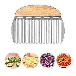 Rpanle Golfsnijder van roestvrij staal, golfmes, aardappelsnijder voor aardappelen, crinkle, friet en fruit, groentemes met gegolfde rand voor groenten, aardappelen, uien