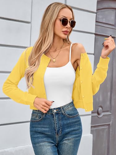 Image of Heymoments Women's Thin Shrugs Long Sleeve Lightweight Cropped Tops Open Front Cardigan for Dress S-2XL