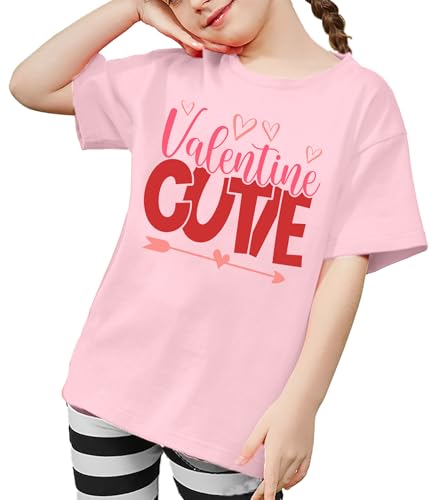 Image of VVNTY Valentines Shirts Toddler Boys Love Heart Graphic Tee Funny Letter Print Tops