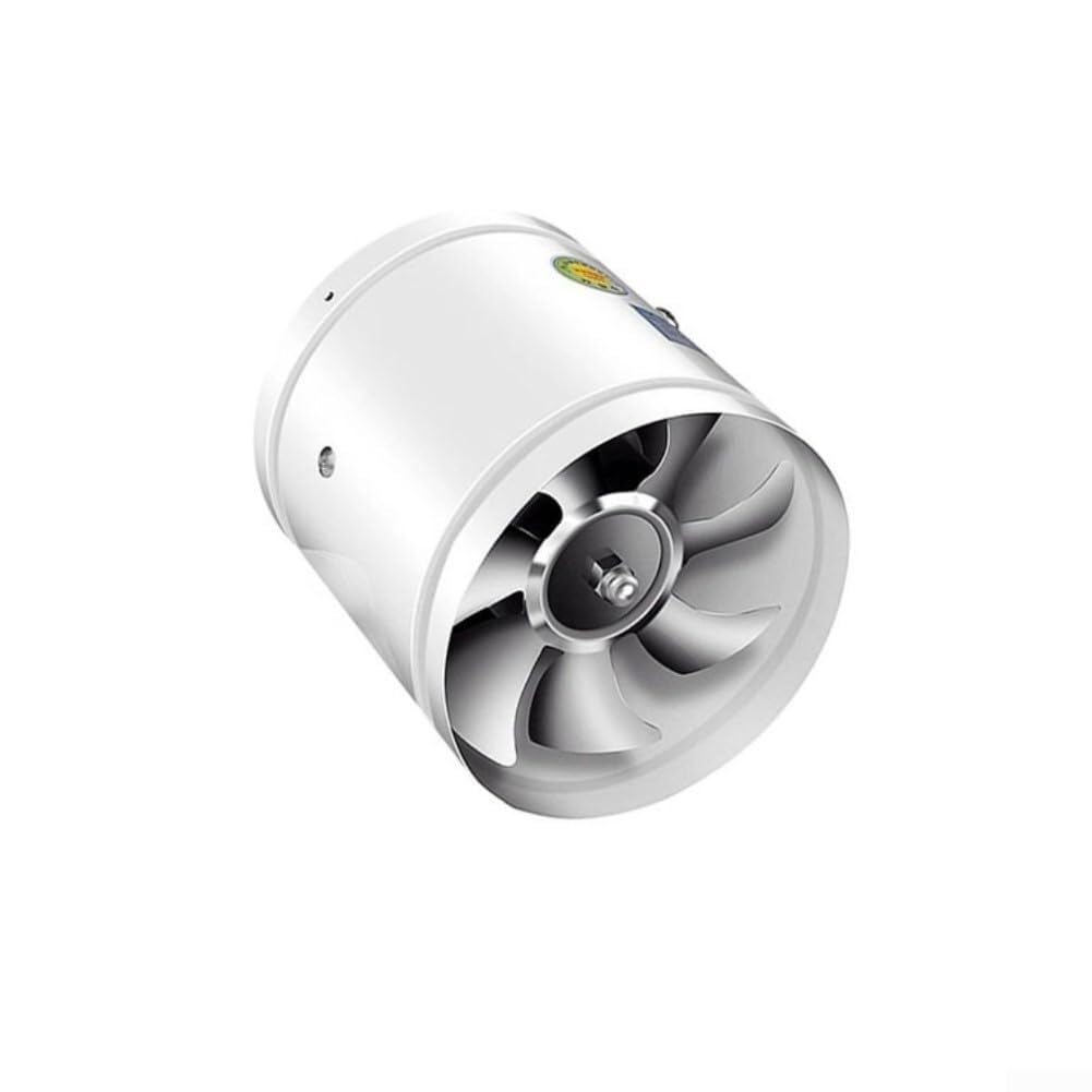 Aspiratore for Tubi in Linea da 200 mm, aspiratore for condotti di Estrazione fumi da 8 Pollici, Funzionamento Silenzioso, 1050 m³/h, for Bagno, Cucina(White)