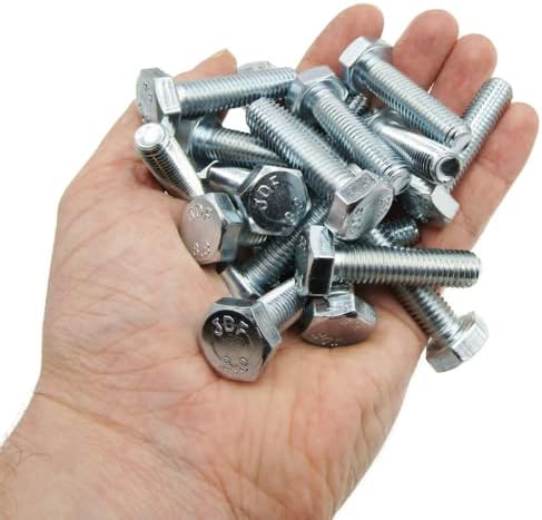 M10 Bolts (10mm x 40mm) Hex Bolt, Fully Threaded Setscrew, Steel (Pack of 20)