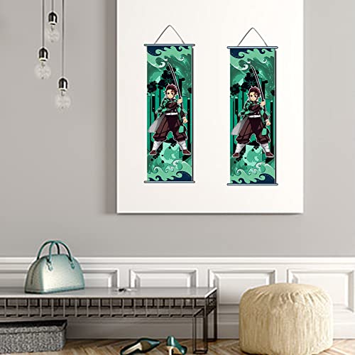 Japanese Anime Kamado Nezuko Tanjirou Cosplay Wall Scroll Poster Canvas Hanging Paintings For Indoor Decoration(One Size,Ta) #TOP6