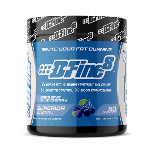 Image of Thermogenic Pre-Workout Energy Powder & Shredding Supplement, Boost Energy Mood & Focus, Sugar Free, Contains Senactiv, Endurance, 300mg Caffeine, N-Acetyl-L-Tyrosine (Bada Bing Blue Cherry)