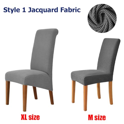 Housse de chaise universelle dossier haut jacquard extensible cuisine M
