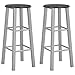 vidaXL 2X Taburetes Cocina MDF Mobiliario Decoración Casa Hogar Elegantes Funcionales Modernos Prácticos Patio Bar Restaurante Duraderos Plateados