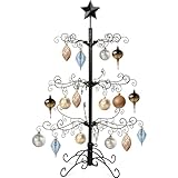 Best Choice Products 3ft Wrought Iron Ornament Display Christmas Tree w/Easy Assembly and Stand - Black