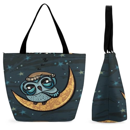 Sac à main lune et hibou aux finitions soignées pour voyage chic