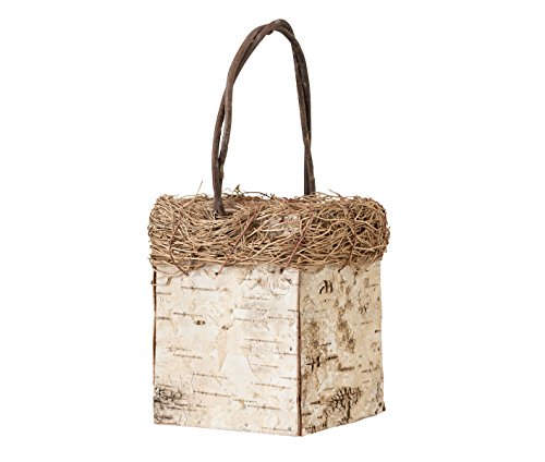 Lillian Rose Rustic Outdoor Wedding Birch Flower Basket, Pack of 1, Multicolor