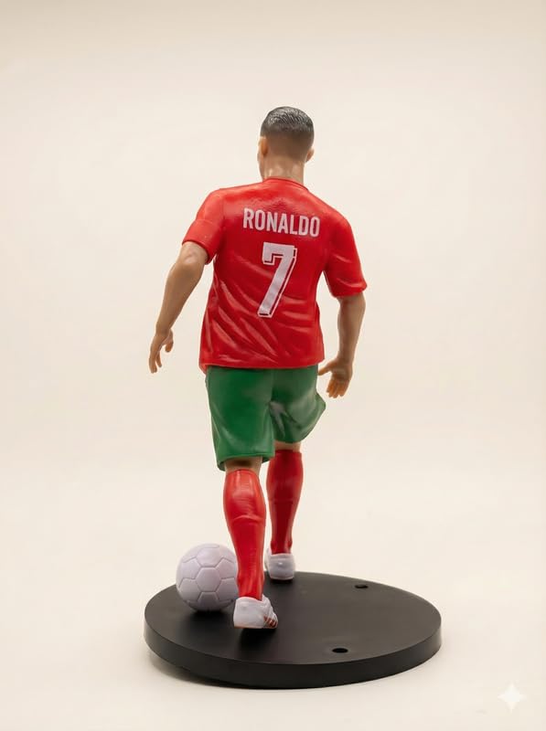 Image of Football Star Action Figure 16 CM Static Collectible Toy with Stand and Ball for Kids and Adults Desk Shelf Decor Sports Player Figurine Showpiece Model Gift for Boys Football Fans