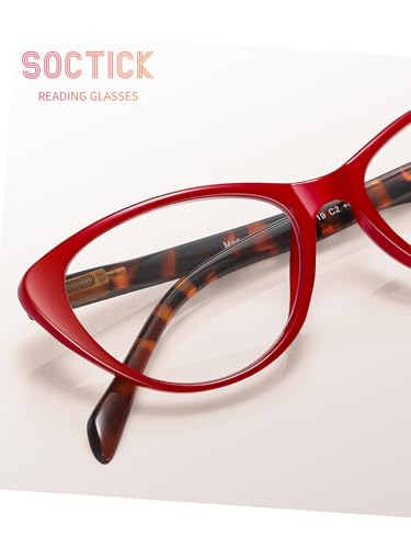 Image of 4 Pack Fashion Cat Eye Reading Glasses for Women, Computer Blue Light Blocking Readers Anti Glare Eyeglasses +2.0