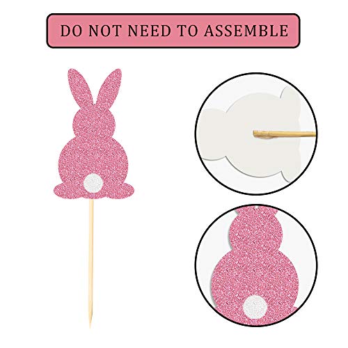 Easter Bunny Cupcake Toppers Carrot Cake Decoration For Happy Easter Spring Theme Party Supplies - Set Of 28 #TOP4