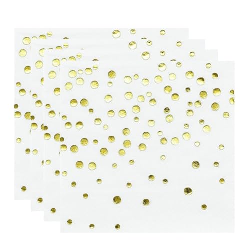 Servilletas doradas a puntos para vestir tu mesa con brillo en cenas familiares y banquetes 6