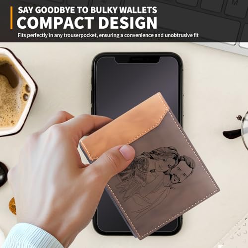 Personalized Wallets for Men, Custom Photo Mens Wallets with Name Engraved Leather Wallet for Men, Customized Gifts for Him, Boyfriend, Dad, Husband, Anniversaries, Fathers Day, Birthday Gifts2