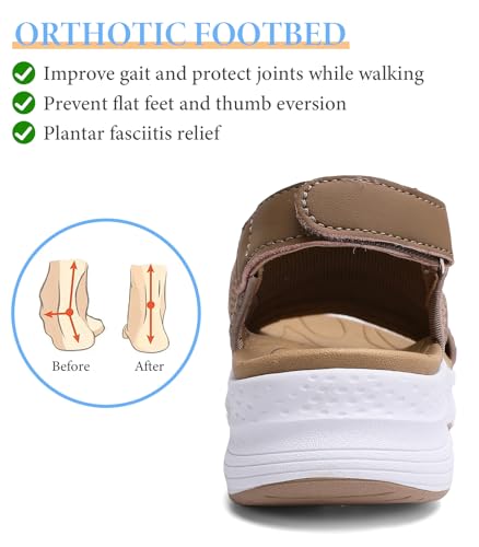 Women Arch Support Orthotic Walking Sandals Open Toe Adjustable Ankle Strap4