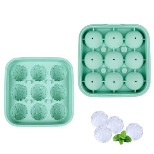 Molde de hielo balón de fútbol 2 piezas silicona con tapa