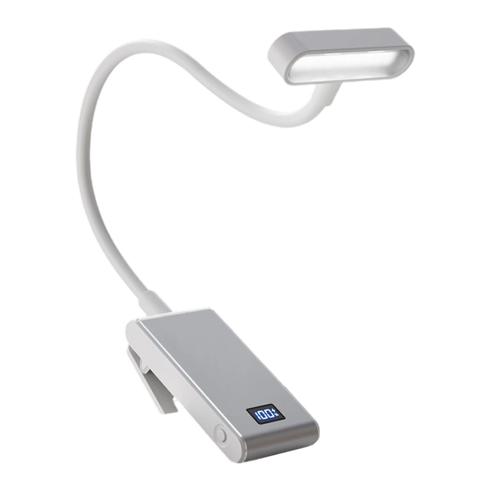 Nucelit Battery Life Rechargeable Bedside Light Flexible Neck 3 Brightness Clip on Lamp for Reading Study and Scrub Grout