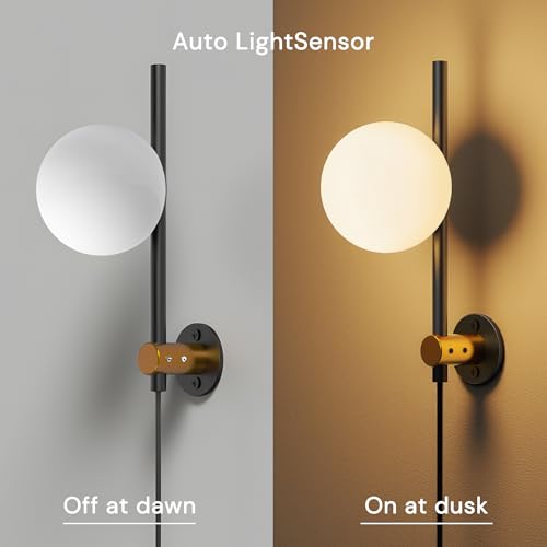 Image of L LOHAS LED Night Lights Plug into Wall, Dimmable Night Light, Dusk to Dawn Sensor, 0-100LM Adjustable Brightness, Soft White 3000K Globe Shade Milky Nightlight with 4.92ft Cord for Bathroom, Hallway