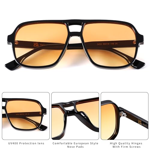 Pro Acme Retro Aviator Sunglasses Women Men,Vintage Square 70s Flat Trendy UV400 Protection Shades4