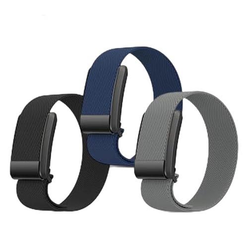 DADO Multi Pack Sport Replacement Wristband Compatible with Whoop 4.0 Band Breathable Soft and Comfortable Replacement Strap | Elastic & Easy to Use (3 Pack - Black Dark Blue Grey)