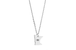 Exclusive Minnesota Stainless Steel Chain Necklace With State Pendant