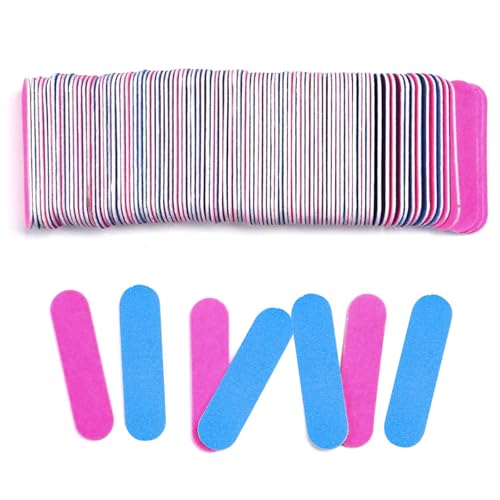Dreamil Mini limas de uñas, 100 unidades, lima de uñas profesional, 180/240, lima de uñas desechable de doble cara, para salón de uñas y hogar