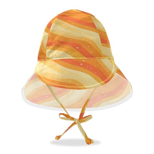 Abstract Glitter Yellow Water Wave Infant Toddler & Kids Sun Hat Baby Boys Summer Hat Baby Girls' UV Protection Neck Flap Beach Essentials