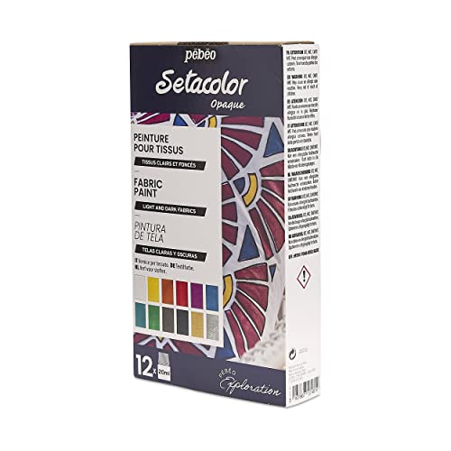 Pebeo Tinta de tecido Setacolor, 12 x 20 ml, sortidas