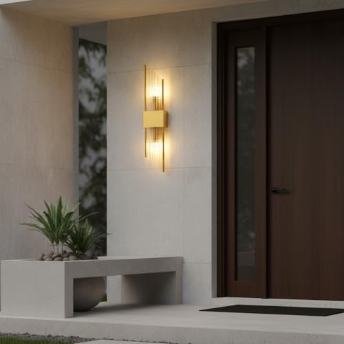 Iluminación de pared elegante contra zonas oscuras aplique cristal E14 oro 6