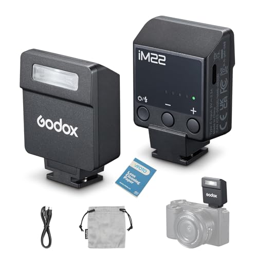 GODOX iM22 Camera Flash Mini iFlash Recycle Time 3s On-Camera Flash Speedlite for Sony Canon Nikon Fuji Olympus Cameras, 5 Power Levels