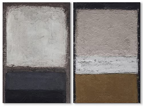 SIGNWIN Canvas Print Wall Art Set Gray Brown Pastel Geometric