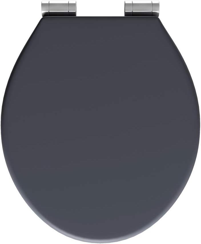 Universal Dark Grey Toilet Seat Soft Close Easy to Clean Quick