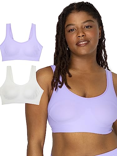 Image of Fruit of The Loom Women's 2-Pack Full Coverage Wireless Bra w / Built In Pads - All Day Comfort