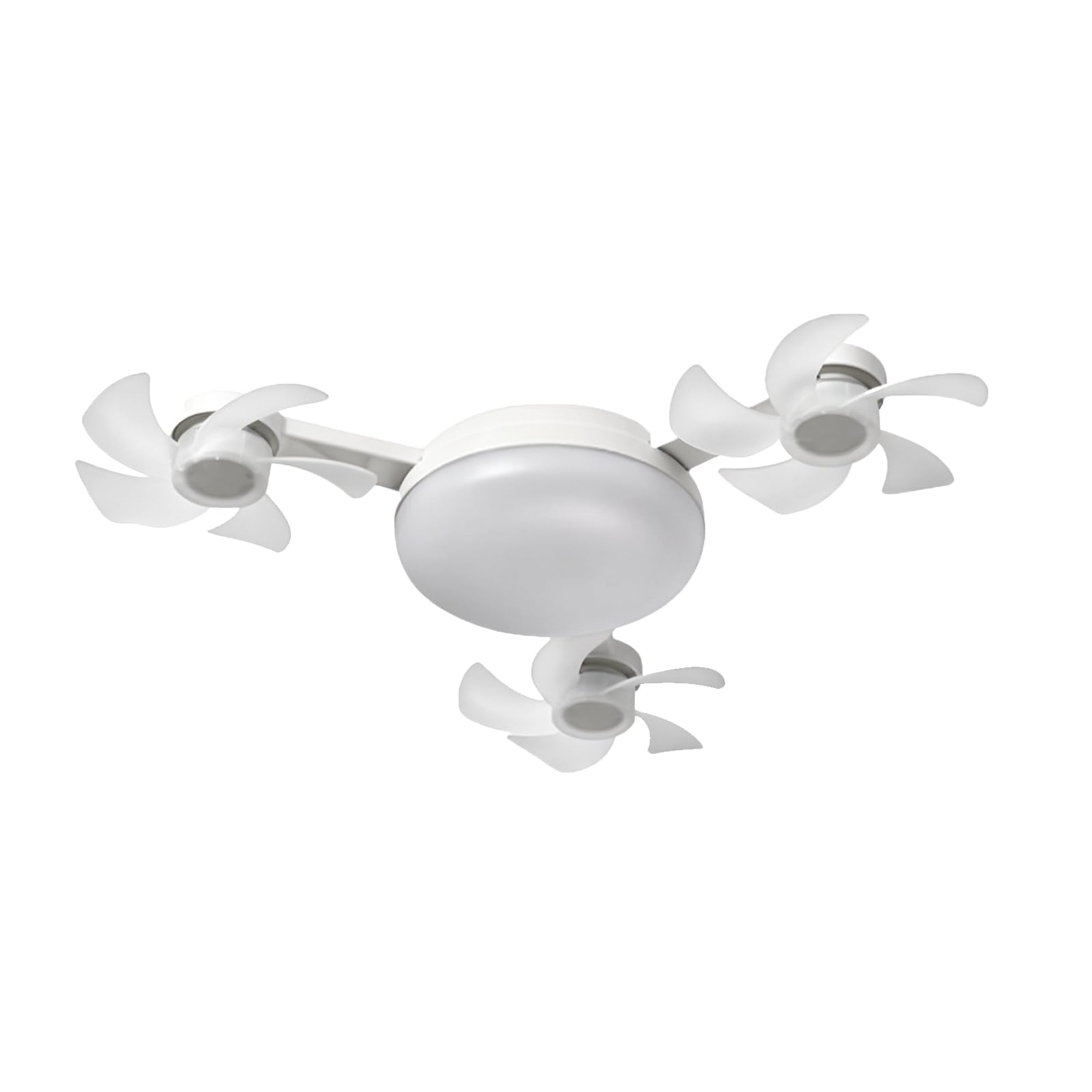 ANBTUKJ E27 Ceiling Fan with Light Remote,Timer Quiet, 3-Head LED 3 Speeds 3 Color Dimmable Foldable for Living Room Closet Laundry