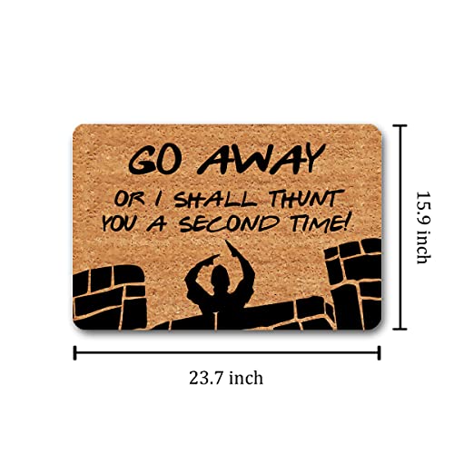 Wwweilan Funny Welcome Monogram Doormats For Entrance Way Indoor Go Away Or I Shall Taunt You A Second Time Personalized Kitchen Mats With Anti-Slip Rubber Back Novelty Gift Mat(23.7 X 15.9 In) #TOP2